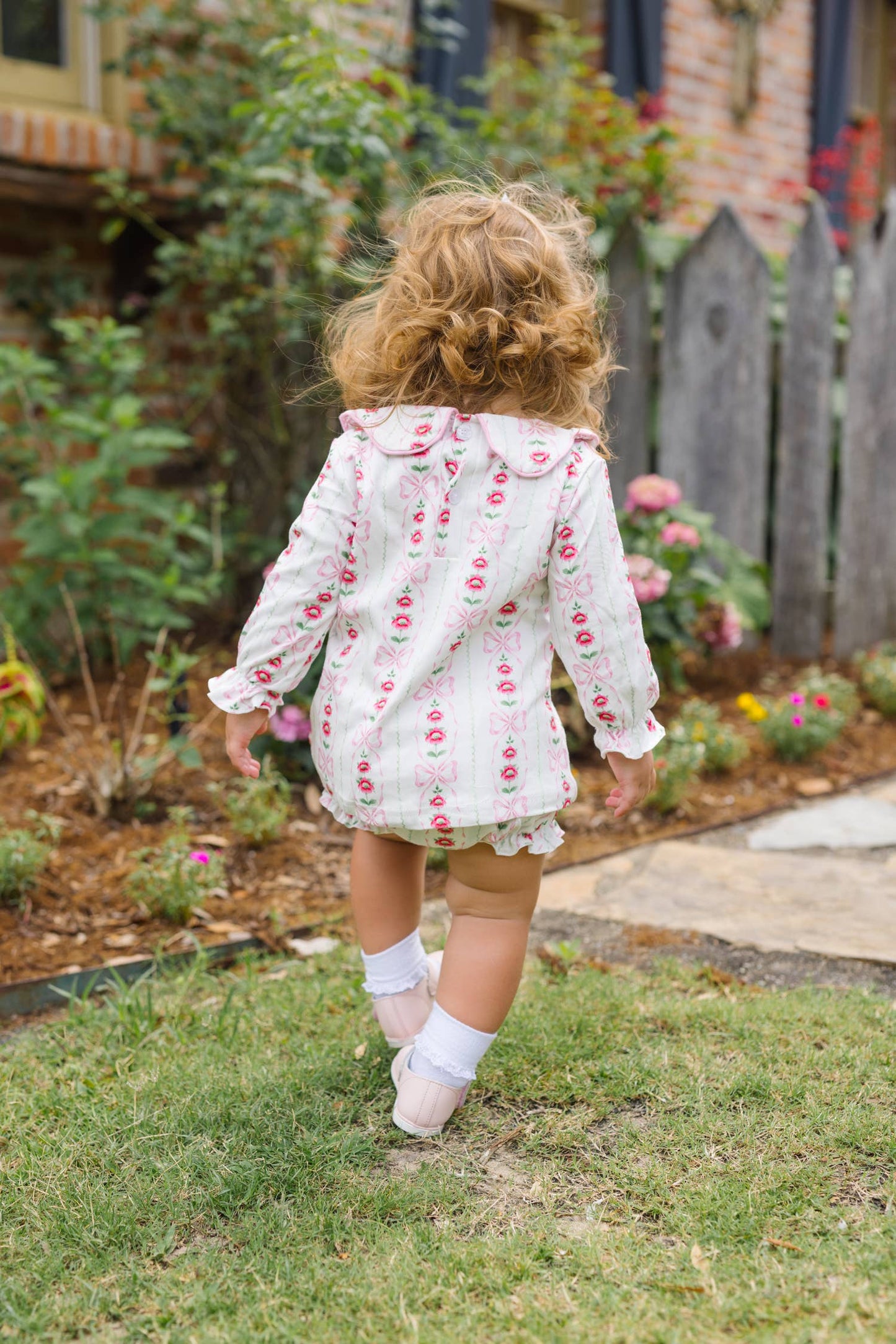 Blossom Bow Floral Long Sleeve Bloomer Set