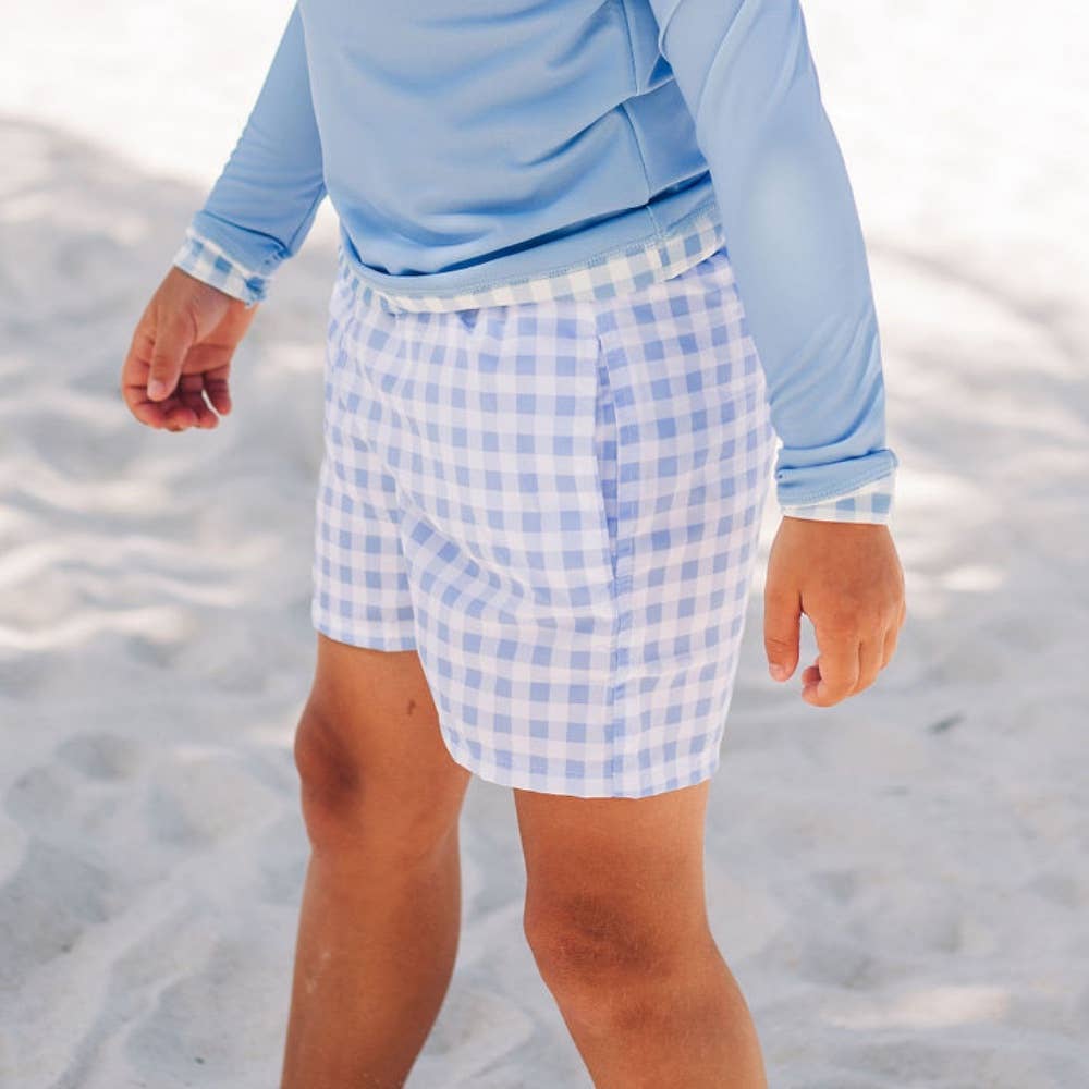 Barron Blue Gingham - Swim Shorts