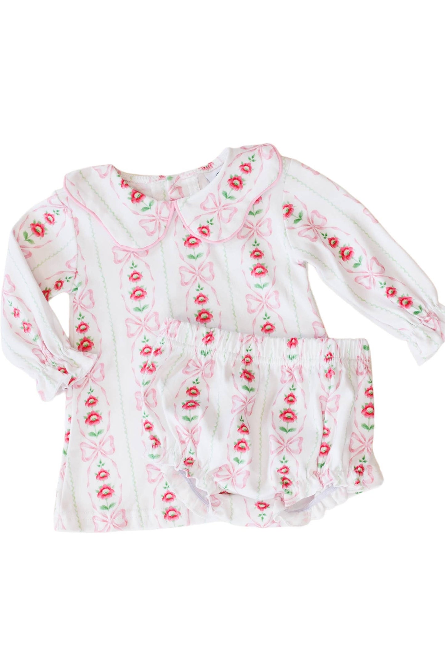 Blossom Bow Floral Long Sleeve Bloomer Set
