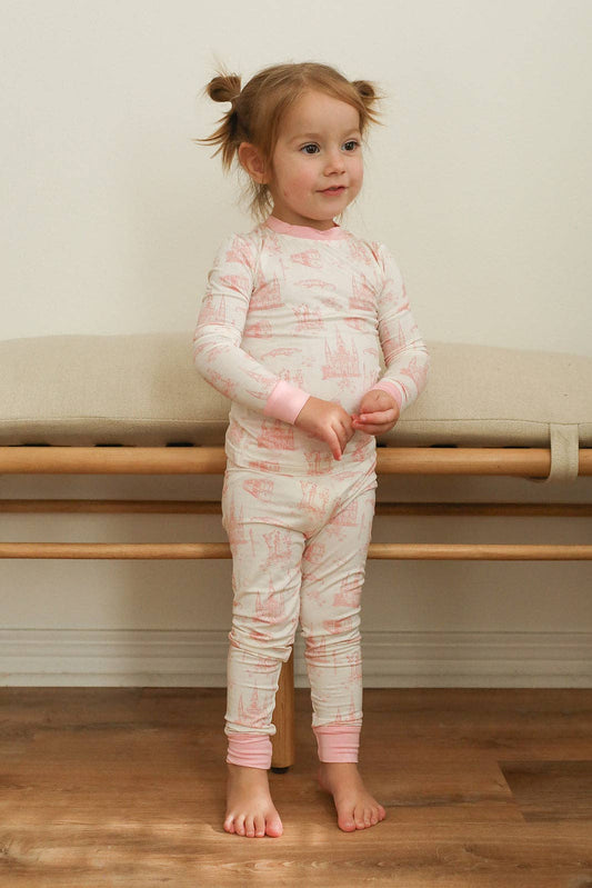 Pink Toile Pajama Set