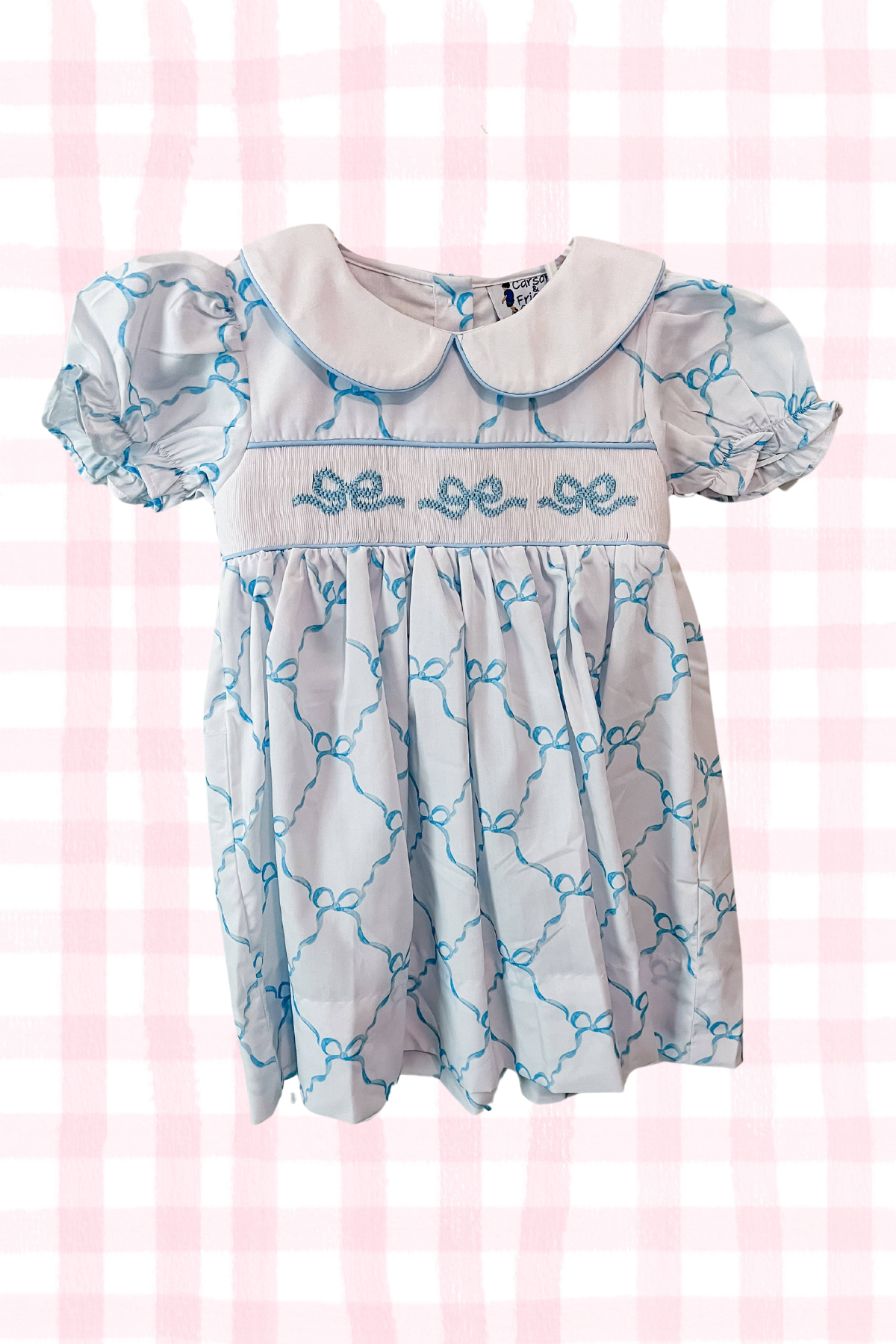 Breana Blue Bow Smocked Dress