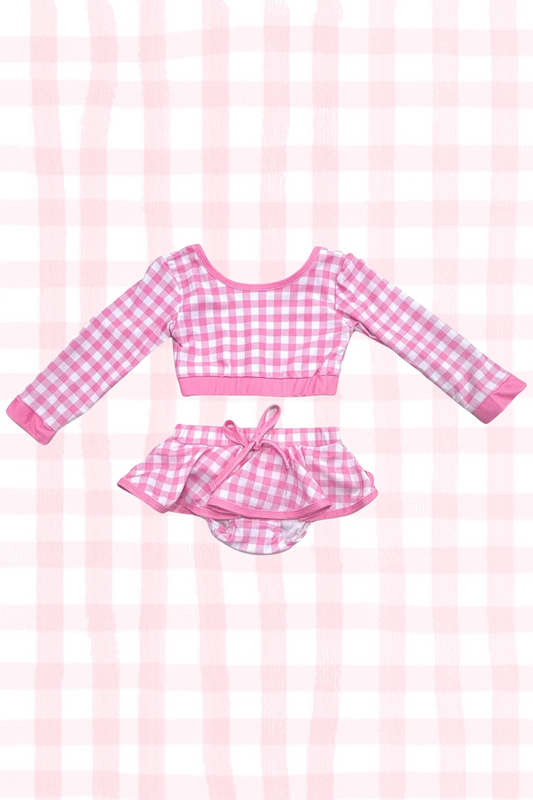 Payton Pink Gingham Skirt Bikini