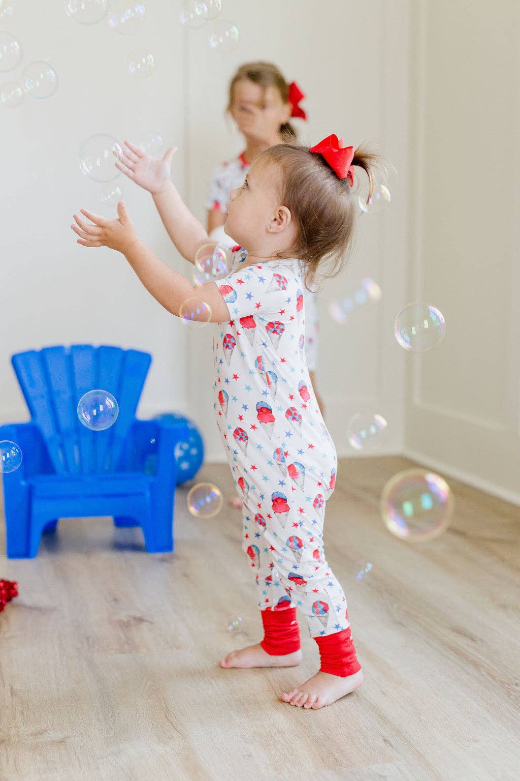 Red, White and Blue Snowcones Zipper Onesie