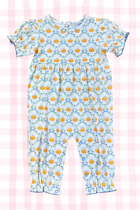 Poppy Pumpkin Girl Romper