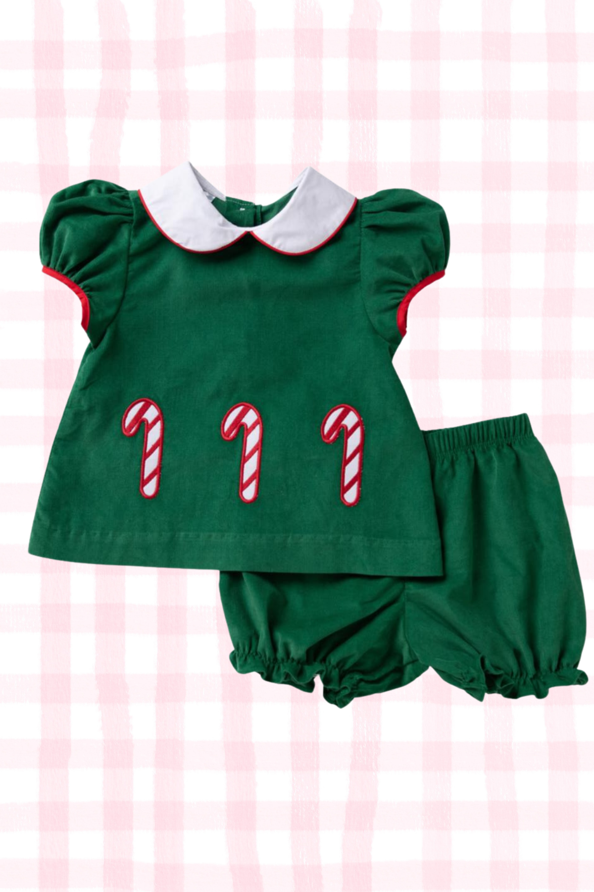 Candy Cane Corduroy Bloomer Set