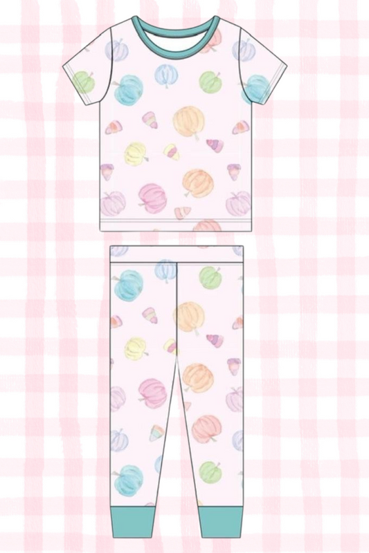 Pink Pumpkin Two Piece Pajama Set