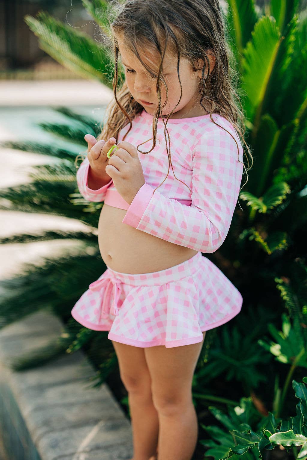 Payton Pink Gingham Skirt Bikini