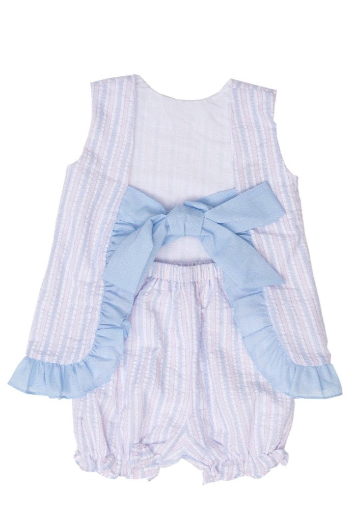 Blakely Pink Striped Bloomer Set