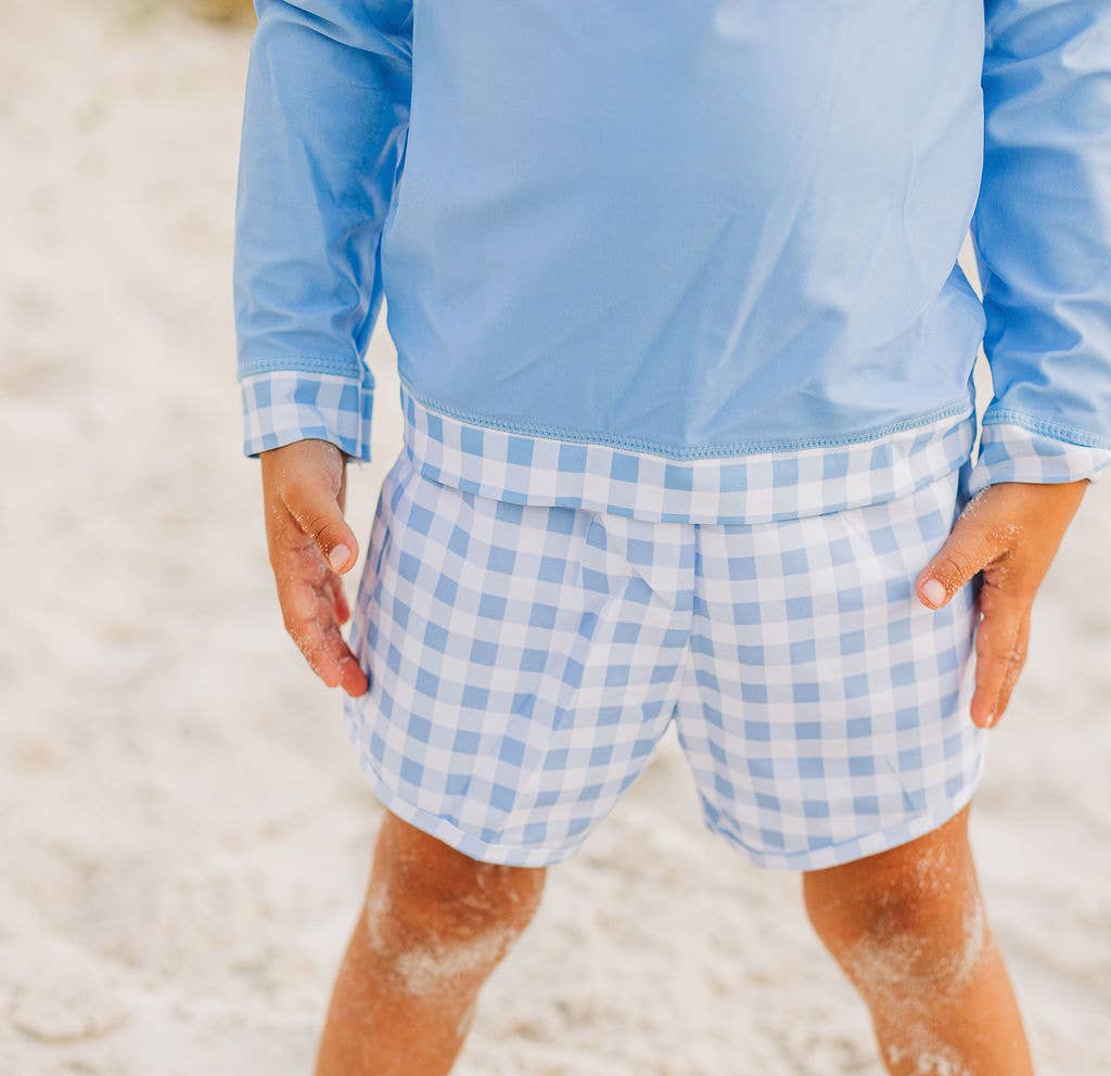 Barron Blue Gingham - Swim Shorts