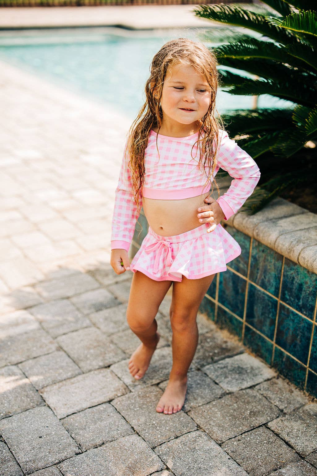 Payton Pink Gingham Skirt Bikini